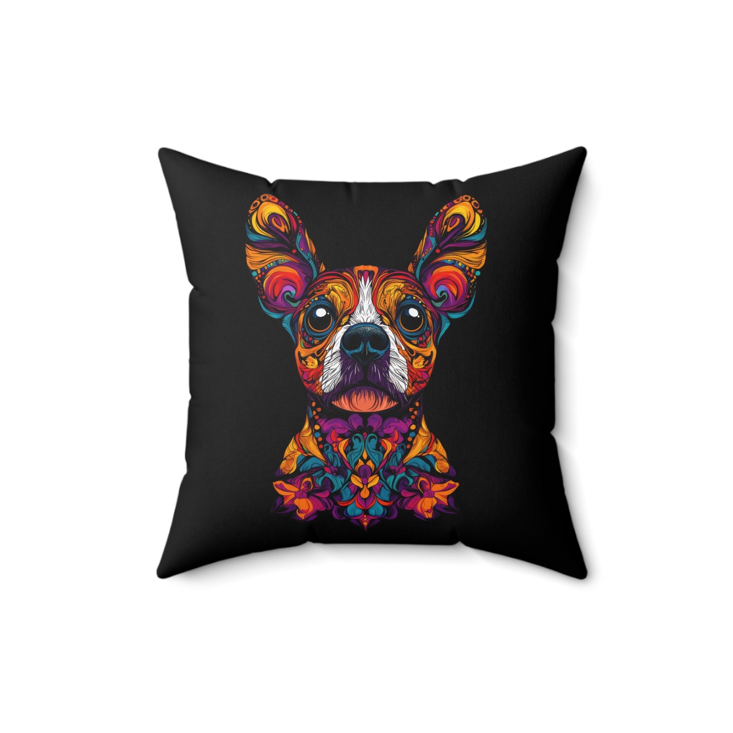 Dia De Muerte Frenchie Throw Pillow