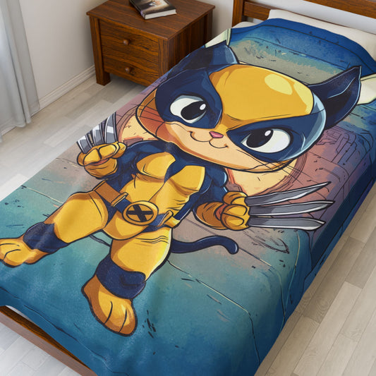 Wolverkitty Velveteen Plush Blanket