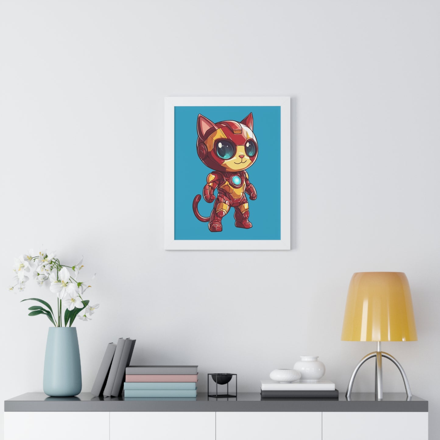 Iron Cat Framed Wall Art