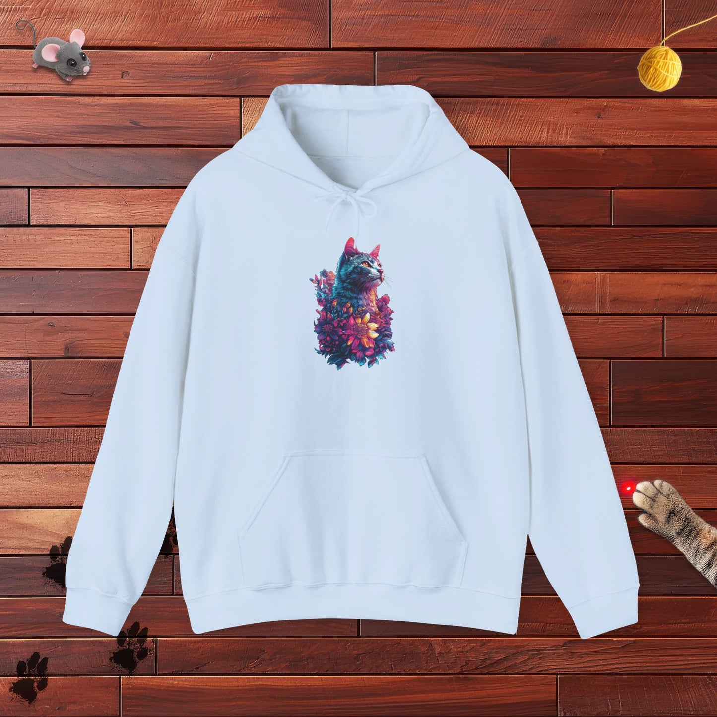Floral Cat Hoodie