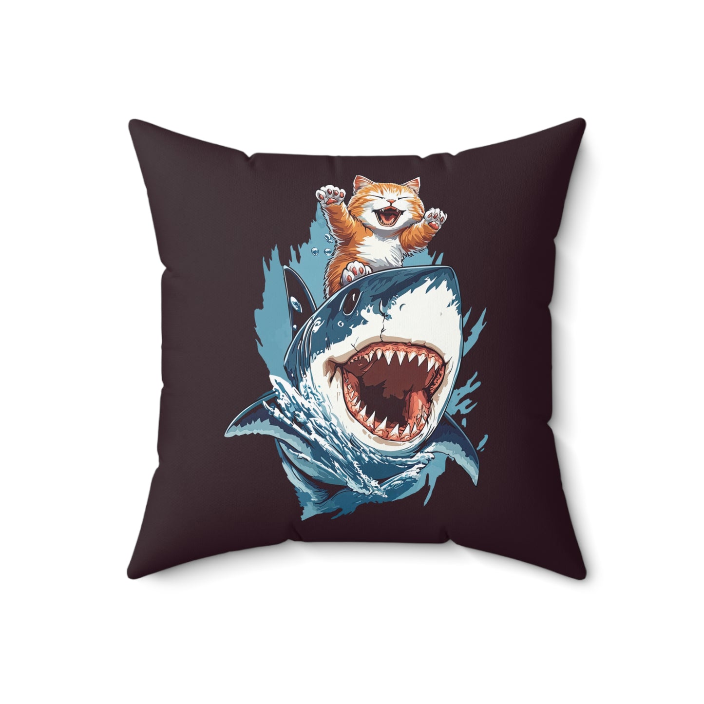 Shark Surfing Throw Pillow