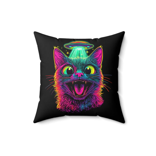 Alien Abduction Throw Pillow