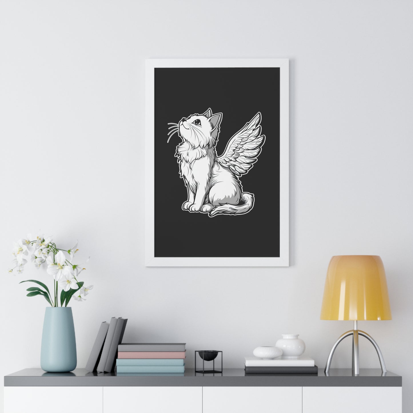 Angel Kitty Framed Wall Art