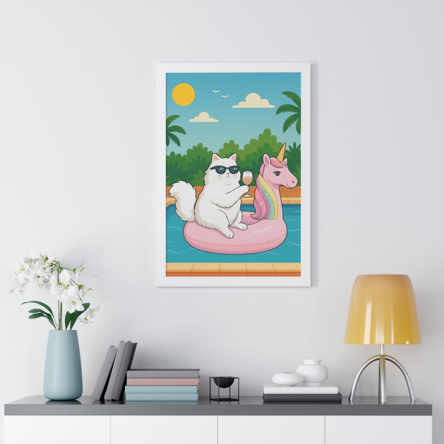 Meowmosa Vibes Framed Wall Art