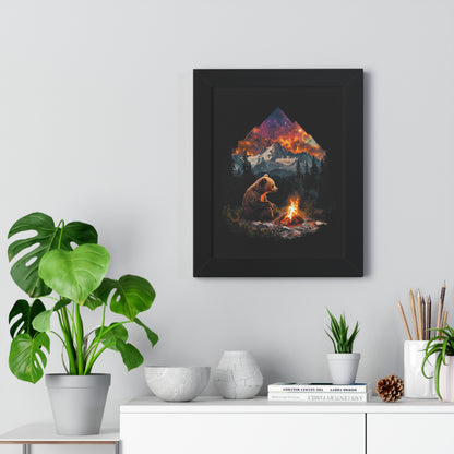 Camping Bear Framed Wall Art