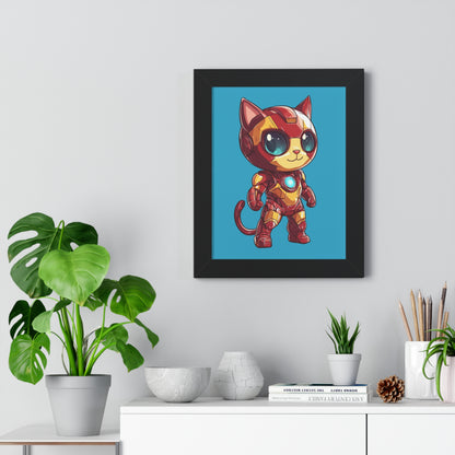 Iron Cat Framed Wall Art