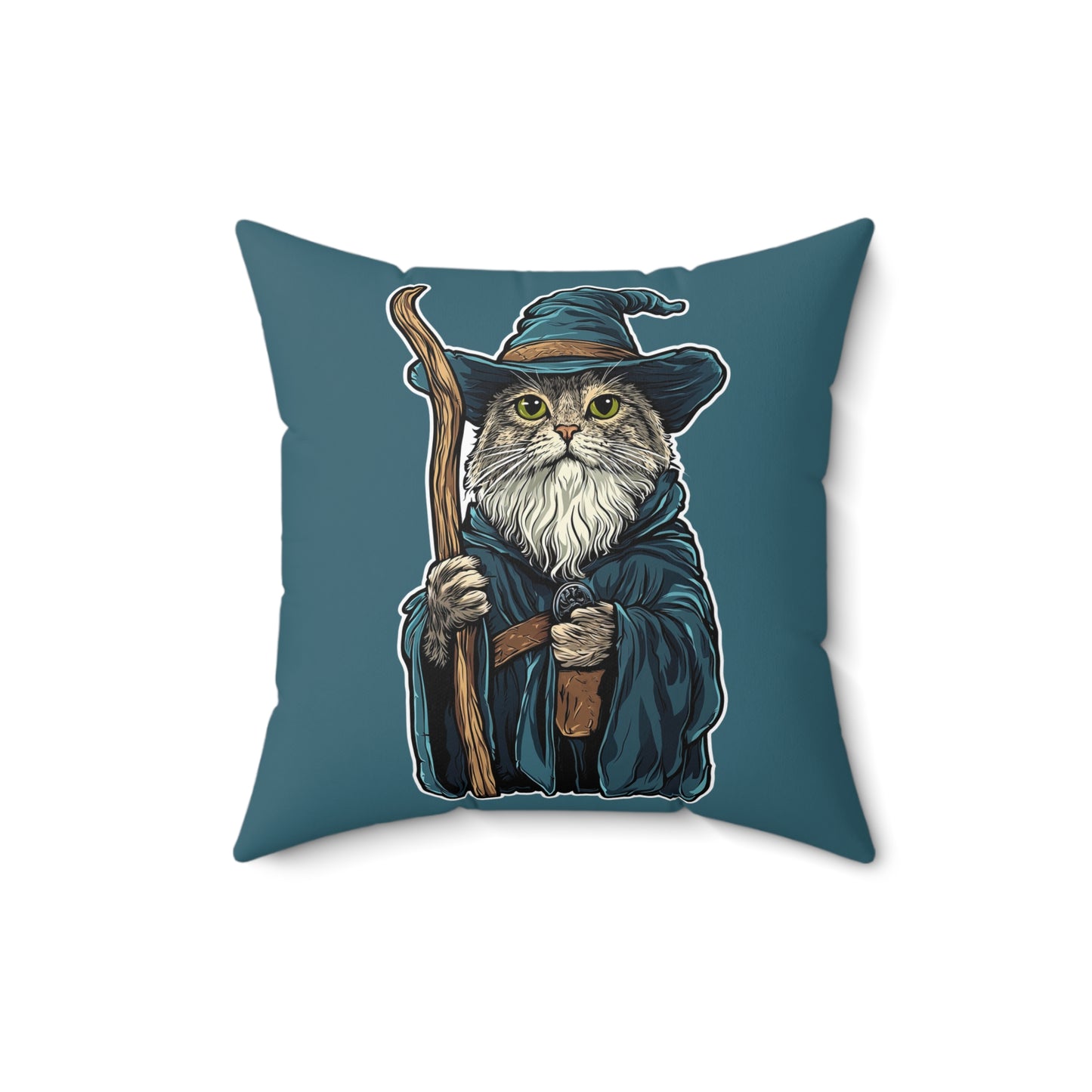 Catdolf The Grey Throw Pillow