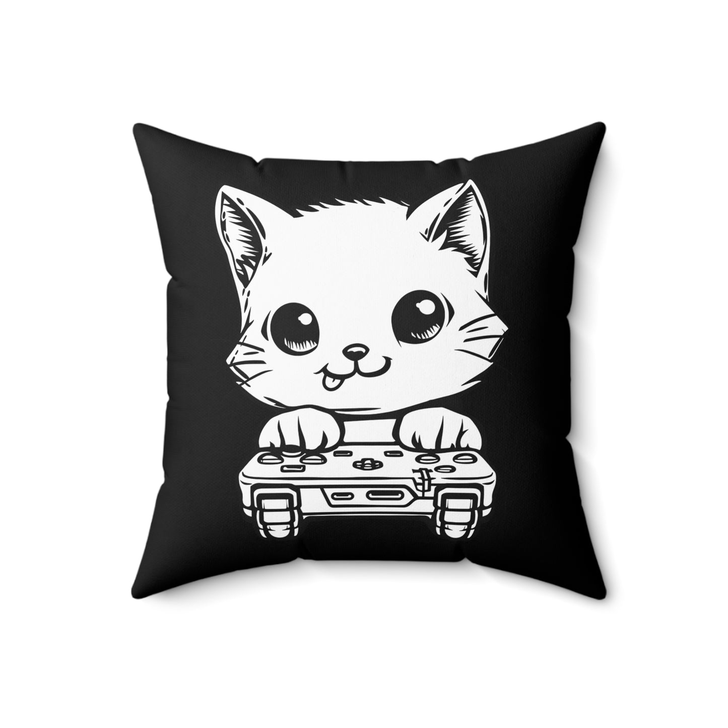 Gamer Kitty Throw Pillow