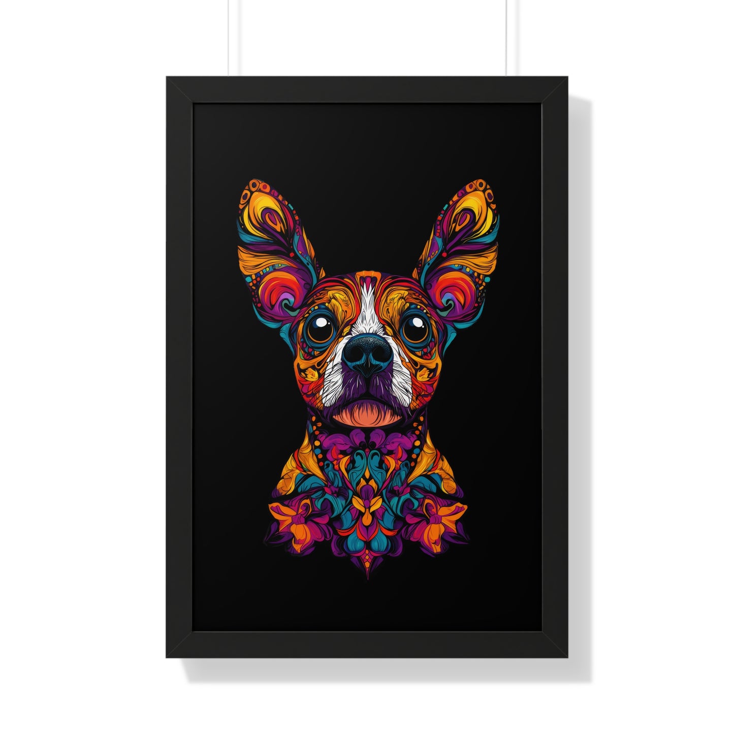 Dia De Muerte Frenchie Framed Wall Art