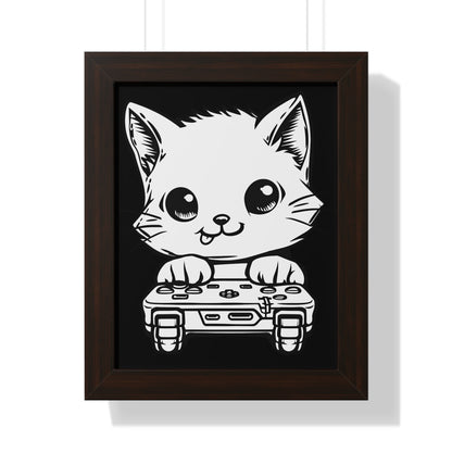 Gamer Kitty Framed Wall Art