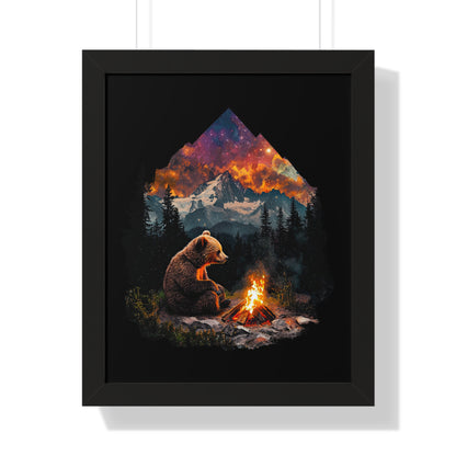 Camping Bear Framed Wall Art