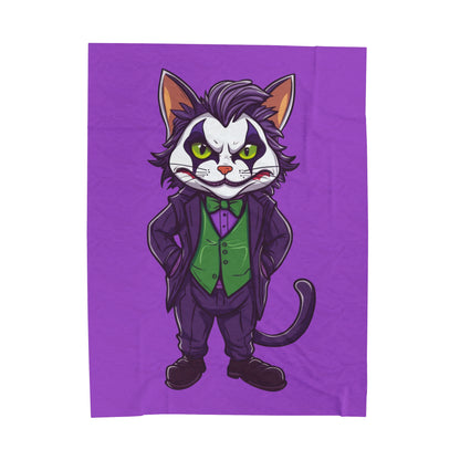 Joker Cat Velveteen Plush Blanket