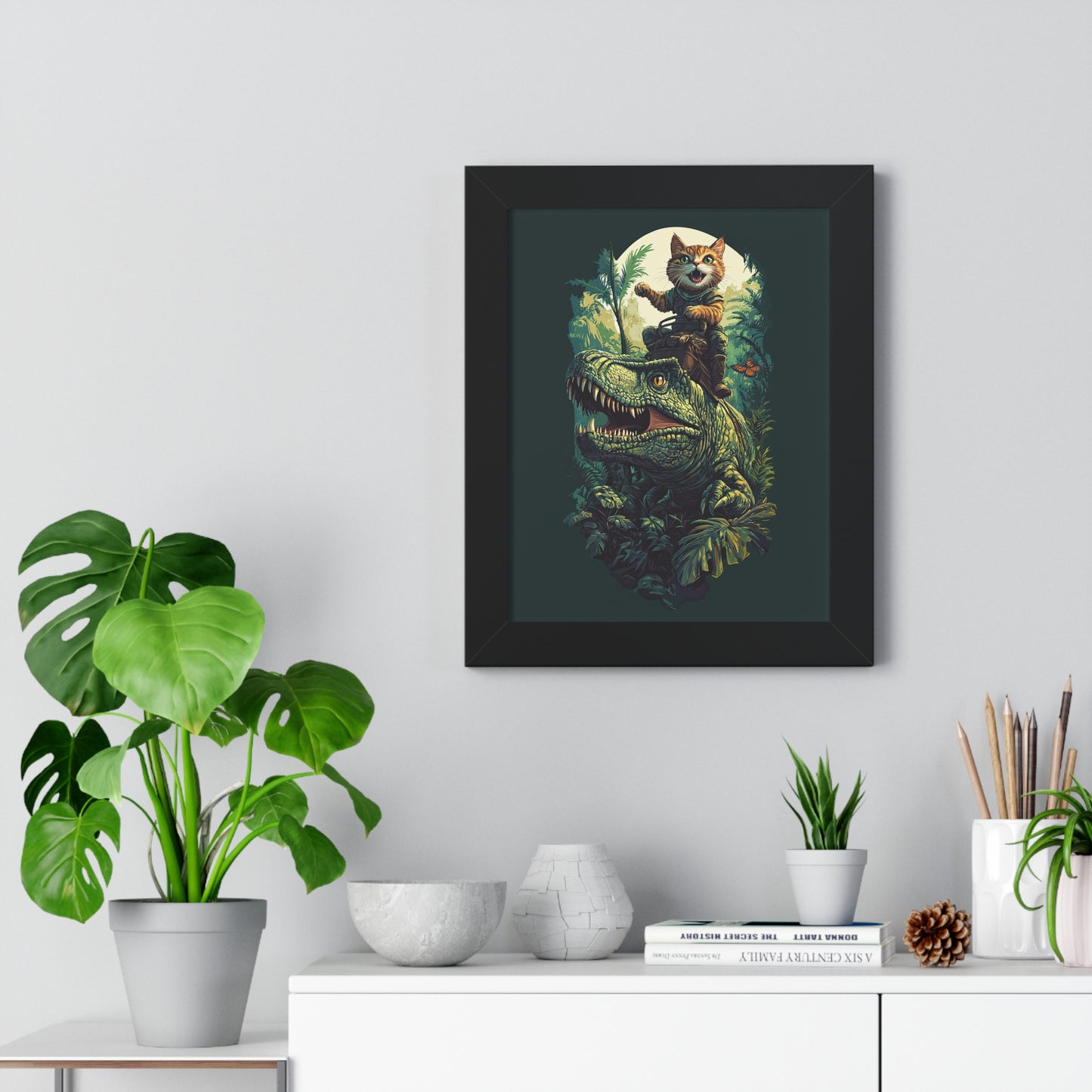 Dino Rider Framed Wall Art