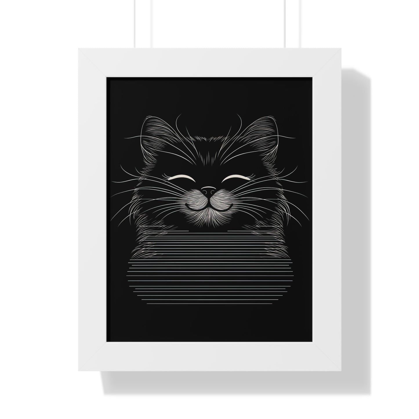 Smiling Cat Framed Wall Art