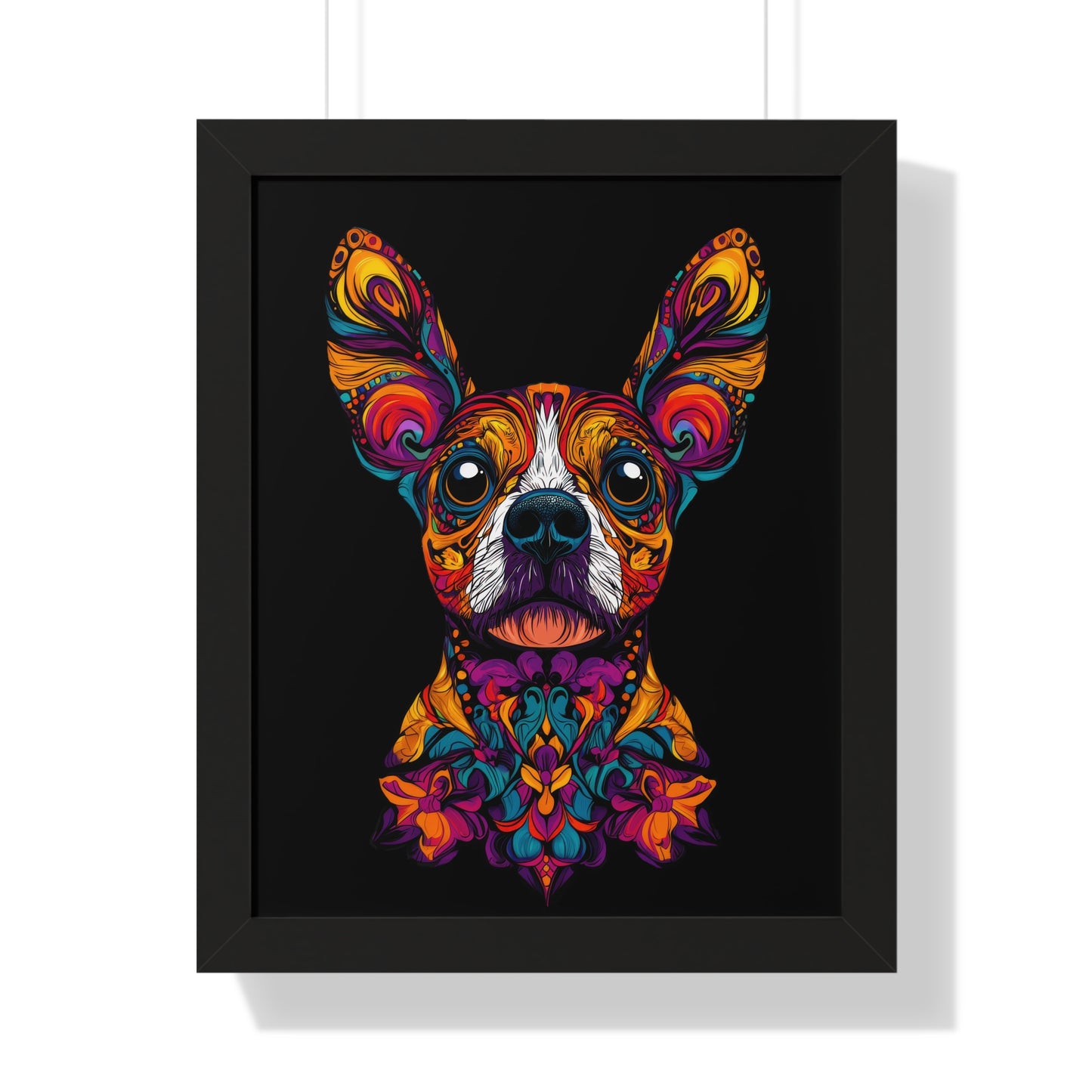 Dia De Muerte Frenchie Framed Wall Art