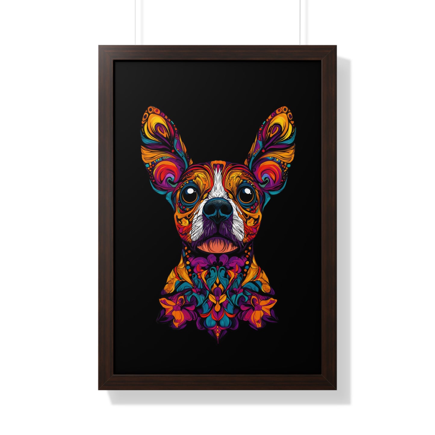 Dia De Muerte Frenchie Framed Wall Art