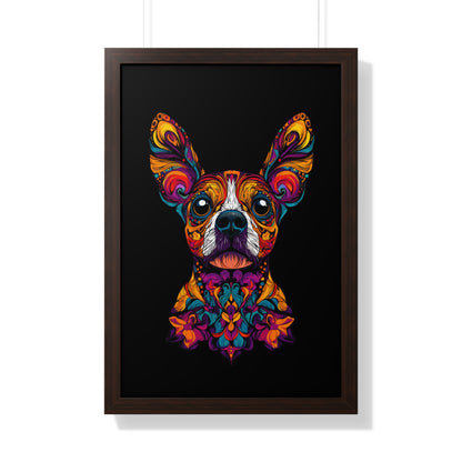 Dia De Muerte Frenchie Framed Wall Art