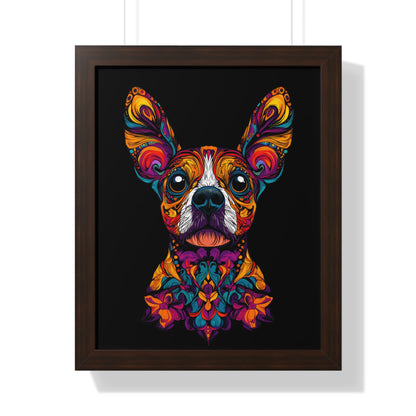 Dia De Muerte Frenchie Framed Wall Art