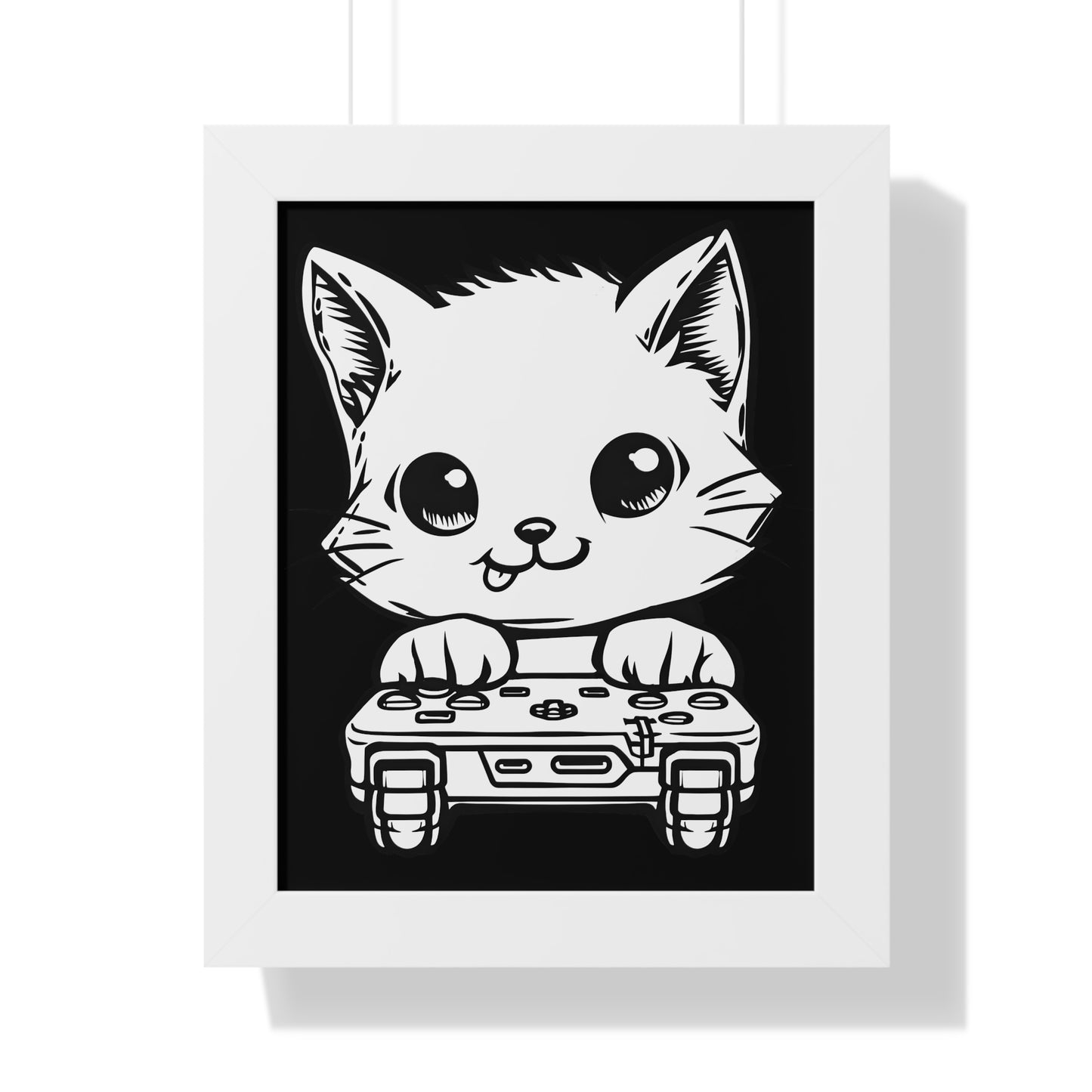 Gamer Kitty Framed Wall Art