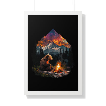 Camping Bear Framed Wall Art