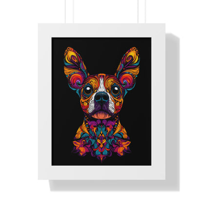 Dia De Muerte Frenchie Framed Wall Art