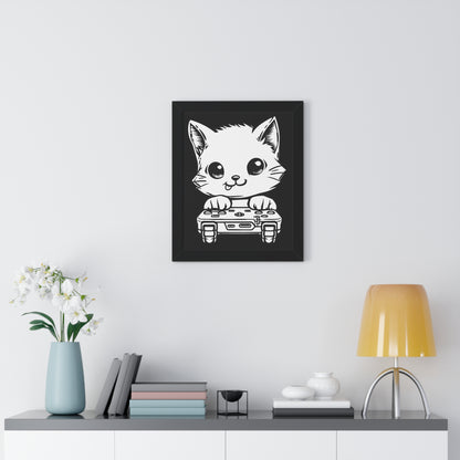 Gamer Kitty Framed Wall Art