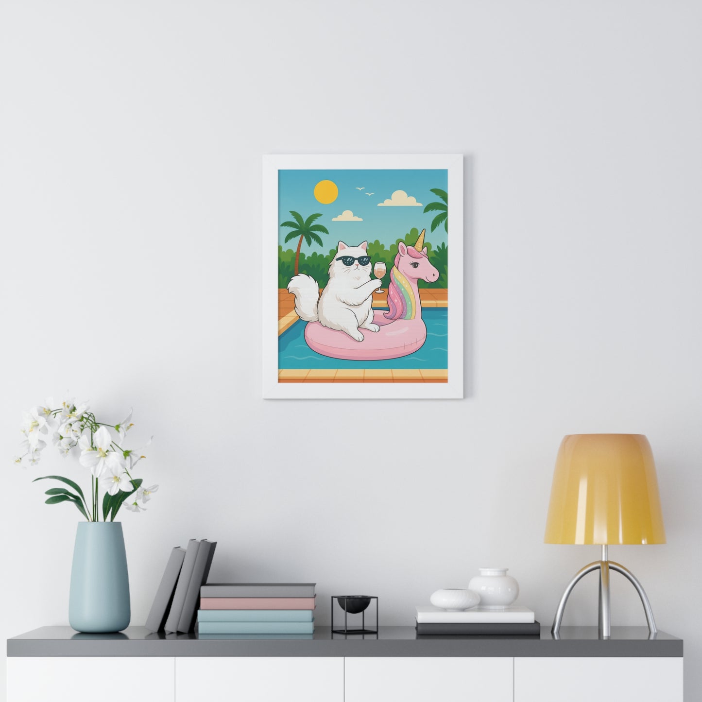 Meowmosa Vibes Framed Wall Art