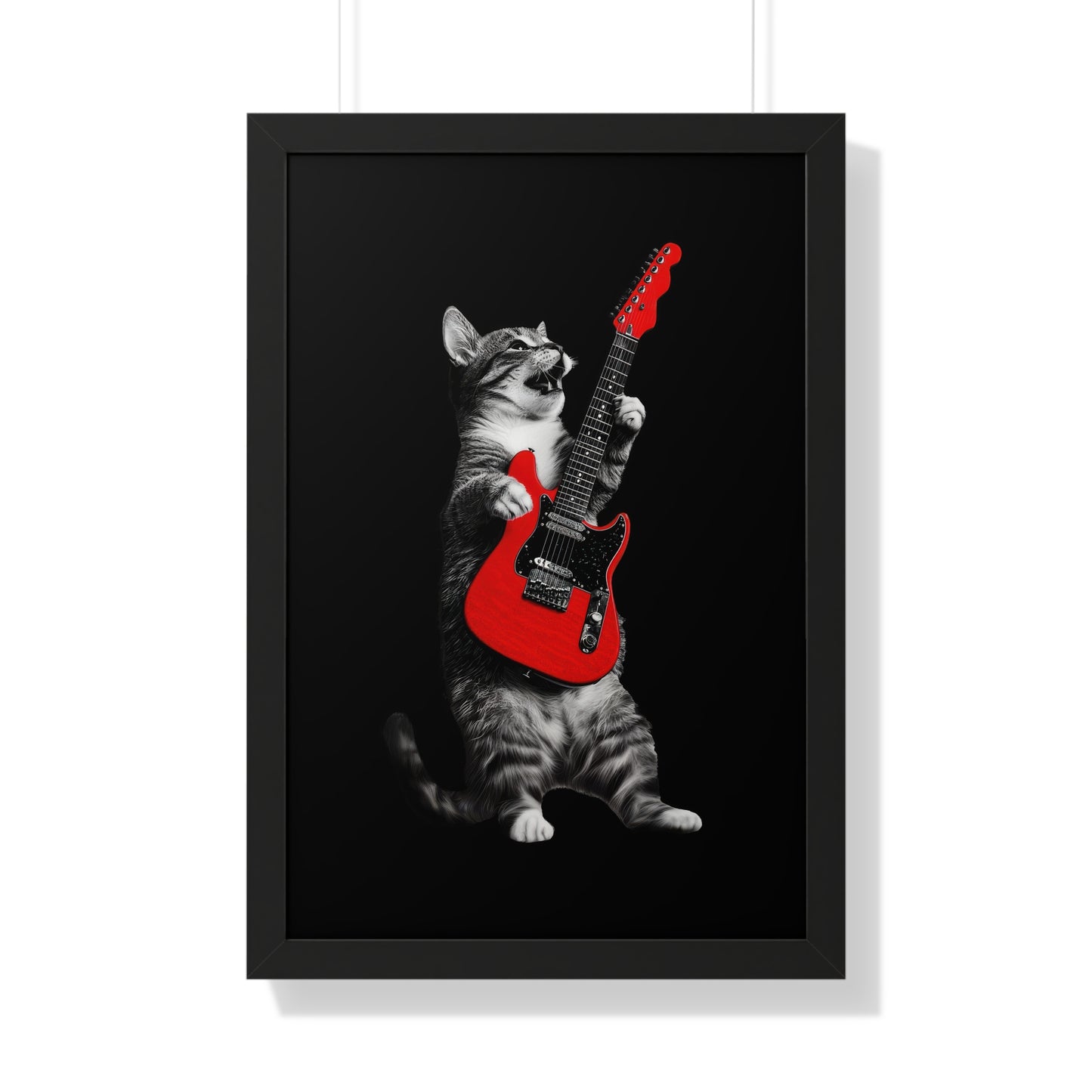 Guitar Gato Framed Wall Art