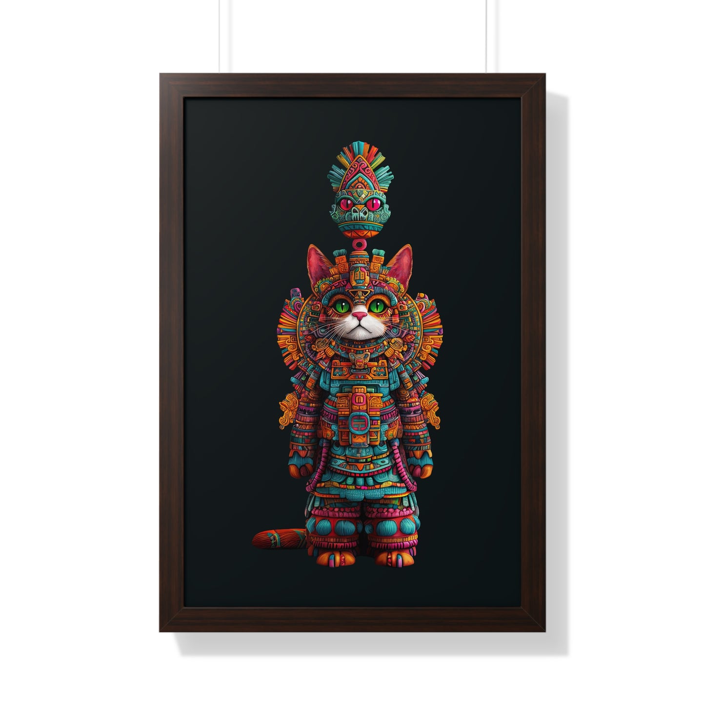 Azteca Gatito Framed Wall Art