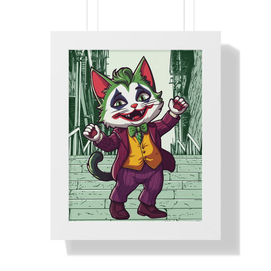 The Joker Cat Framed Wall Art