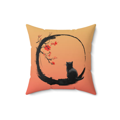 Zen Kitty Throw Pillow