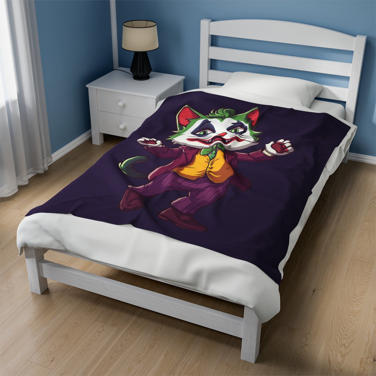 The Joker Cat Velveteen Plush Blanket