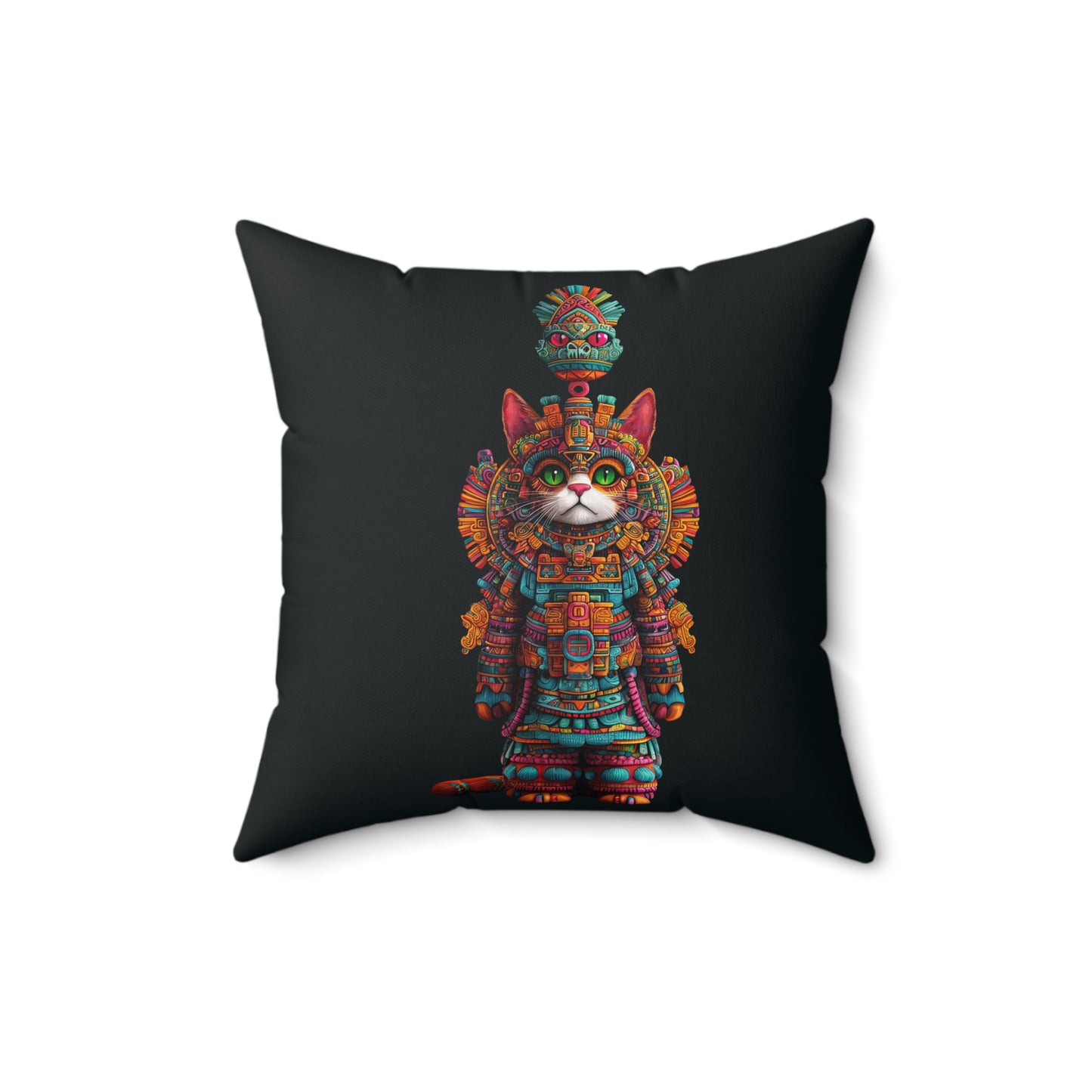 Aztec Gatito Throw Pillow