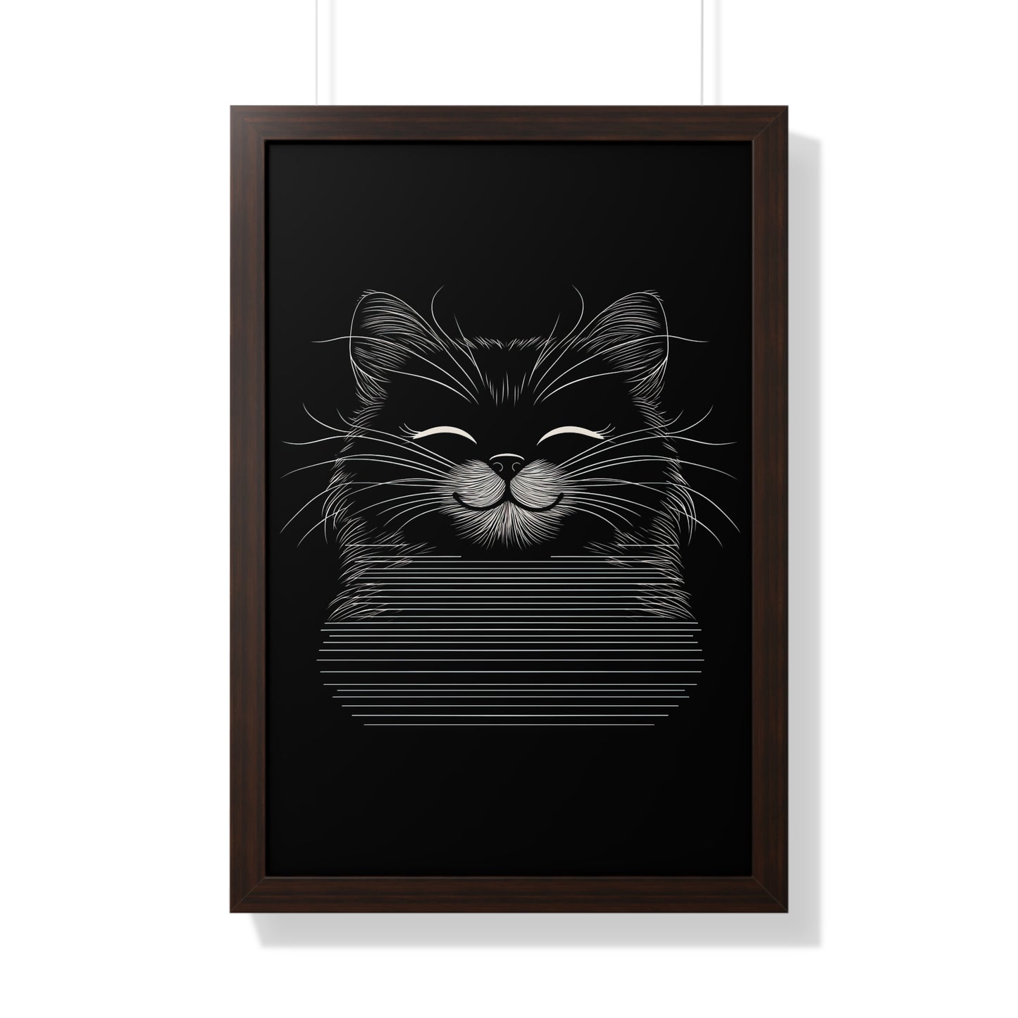 Smiling Cat Framed Wall Art