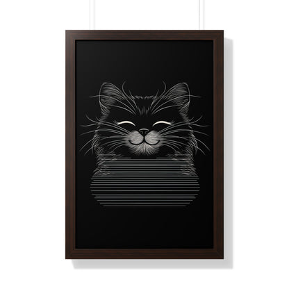 Smiling Cat Framed Wall Art