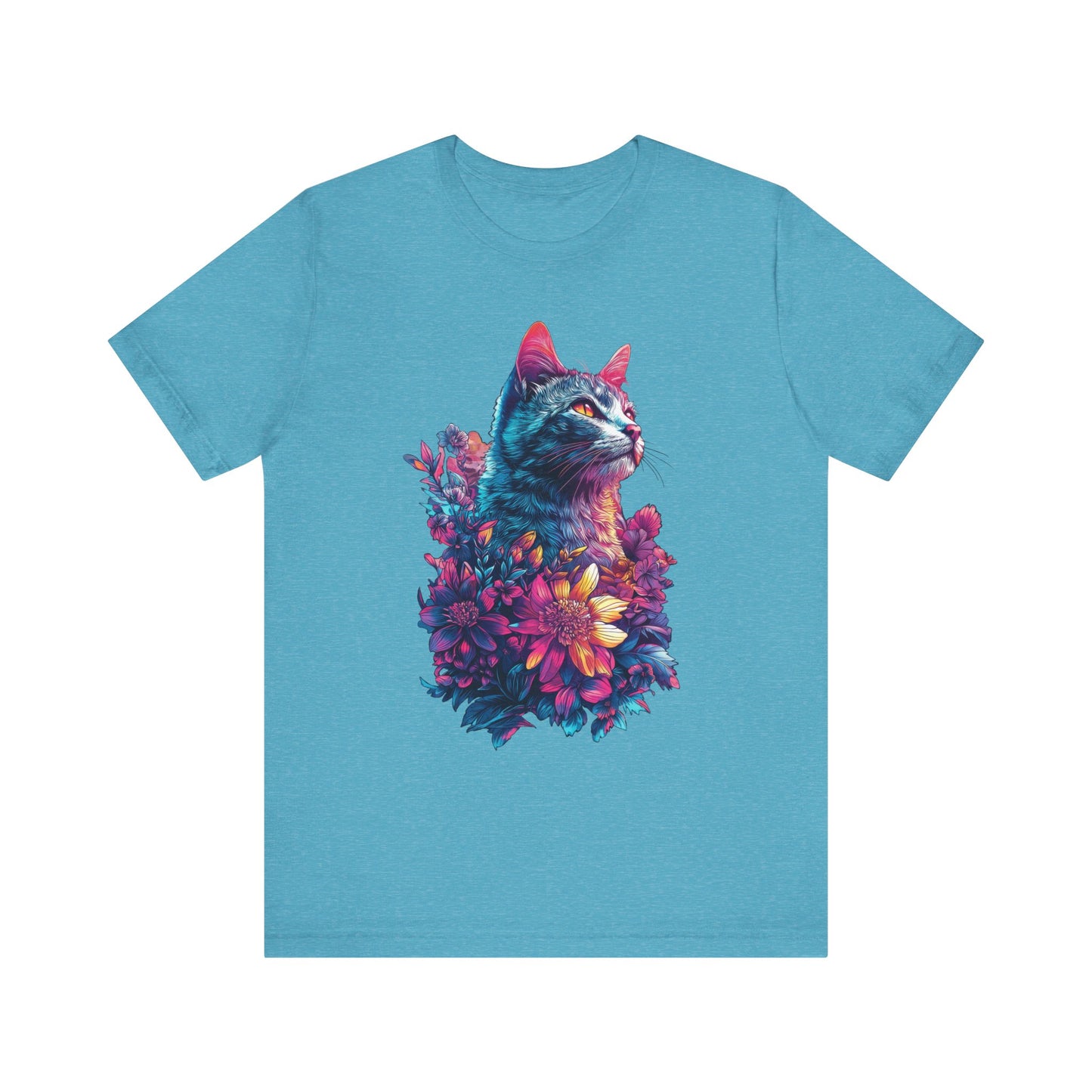 Floral Cat Mens Tee