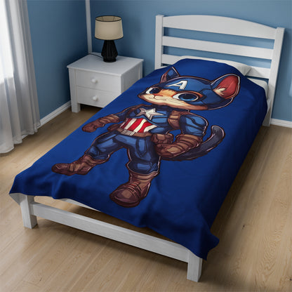 Captain Americat Velveteen Plush Blanket