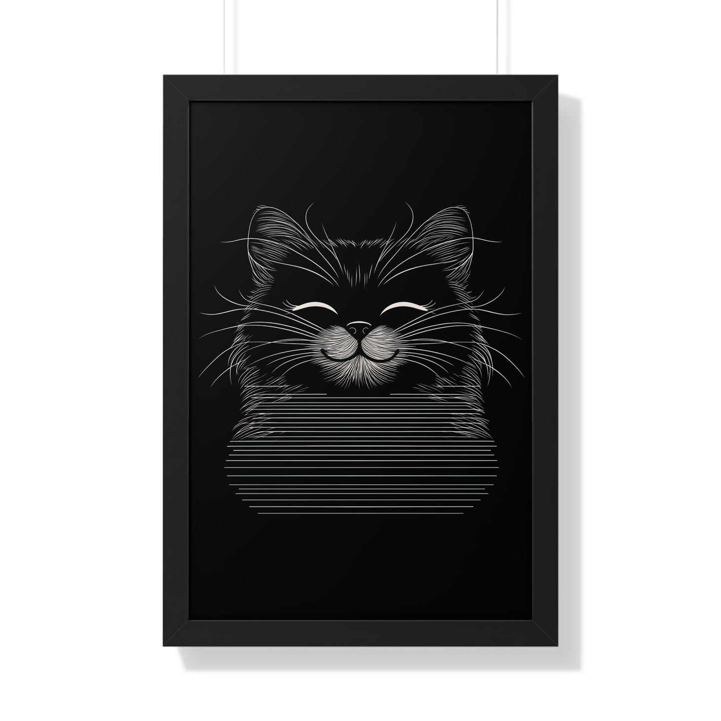 Smiling Cat Framed Wall Art