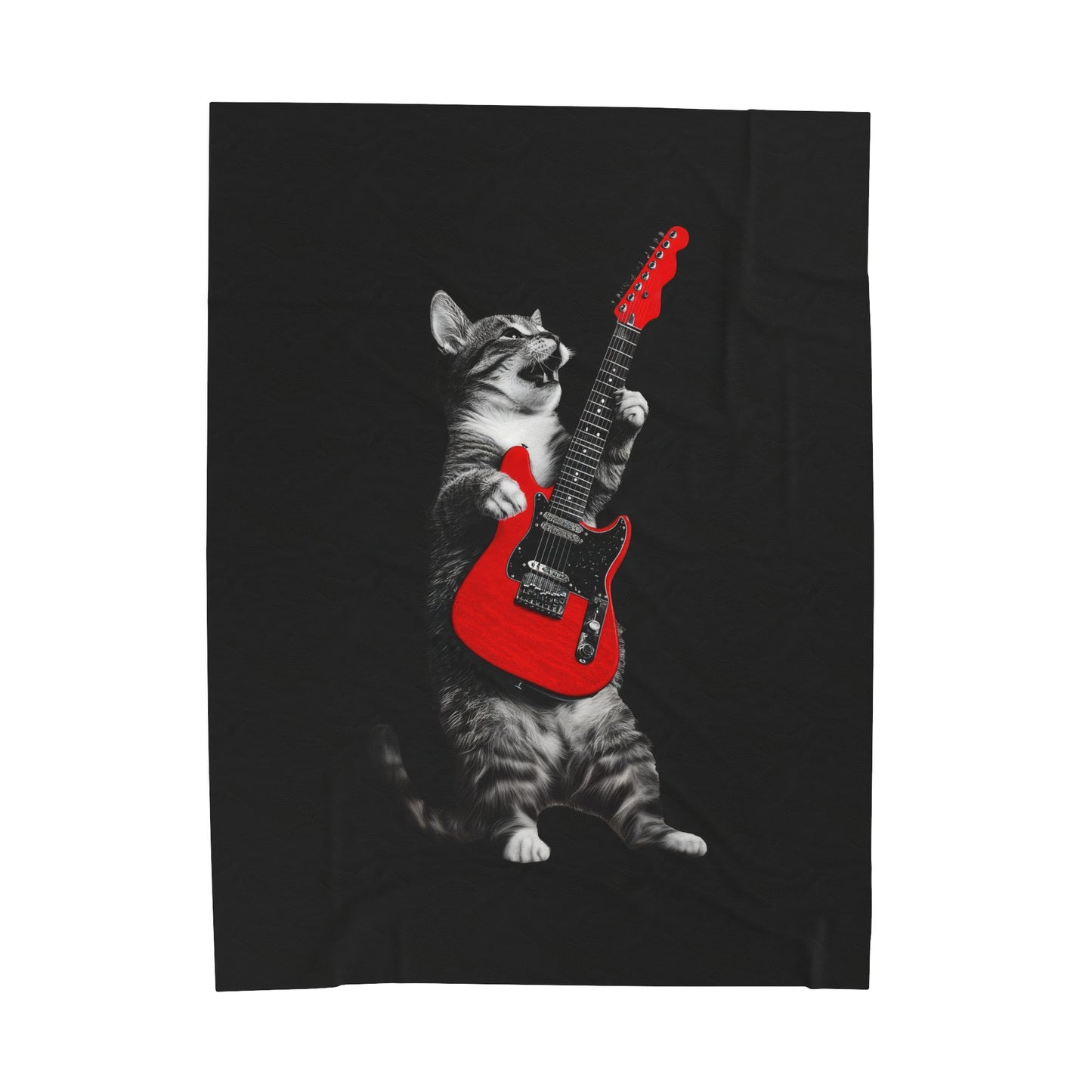 Guitar Gato Velveteen Plush Blanket