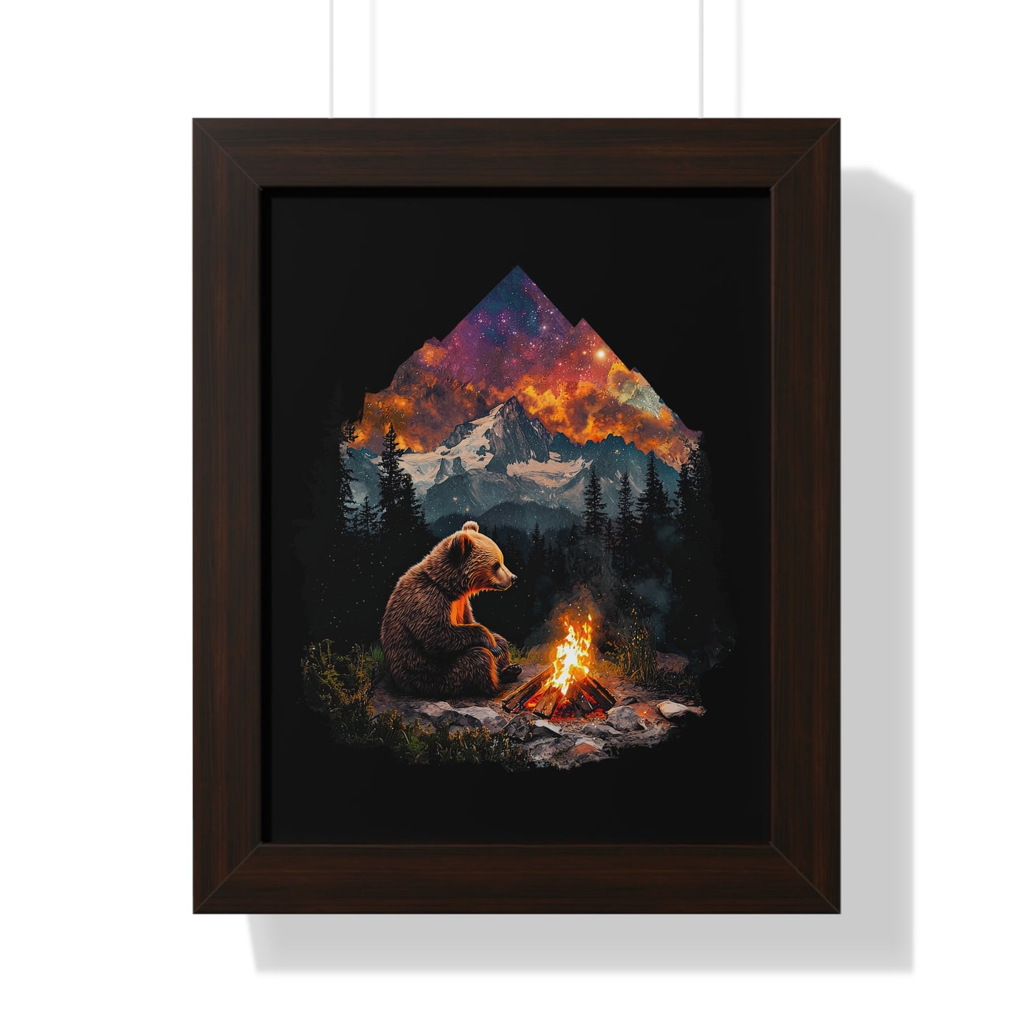 Camping Bear Framed Wall Art