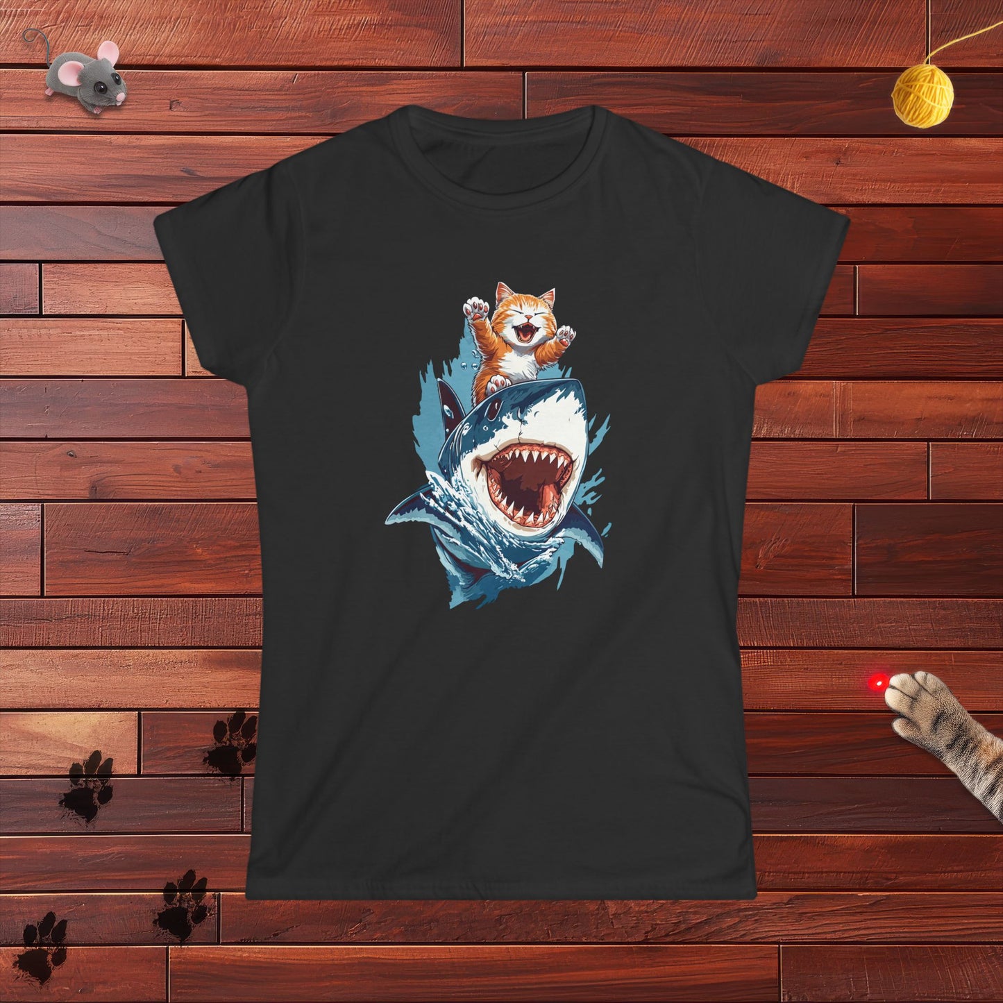 Shark Surfing Ladies Tee