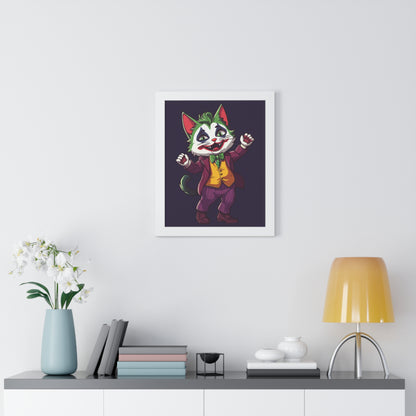 The Joker Cat Framed Wall Art