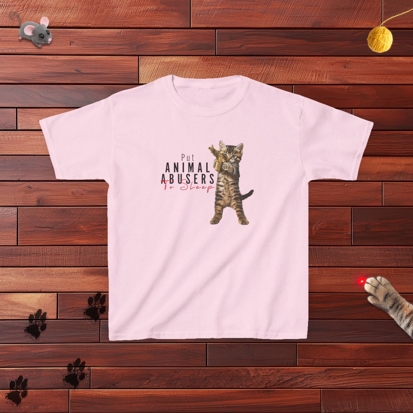 Put Animal Abusers To Sleep Kids Tee