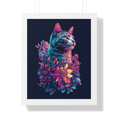 Floral Cat Framed Wall Art