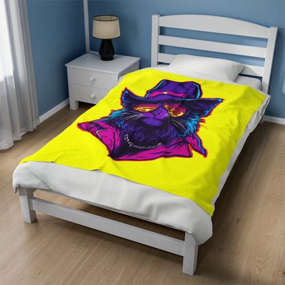 Meowcho Man Velveteen Plush Blanket