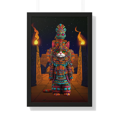 Azteca Gatito Framed Wall Art