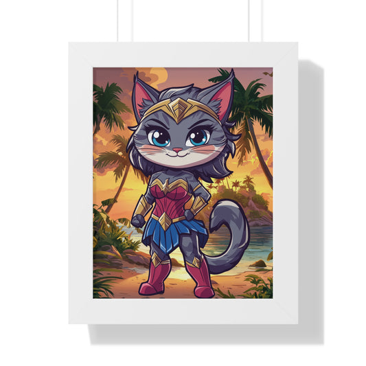 Wonder Kitty Framed Wall Art