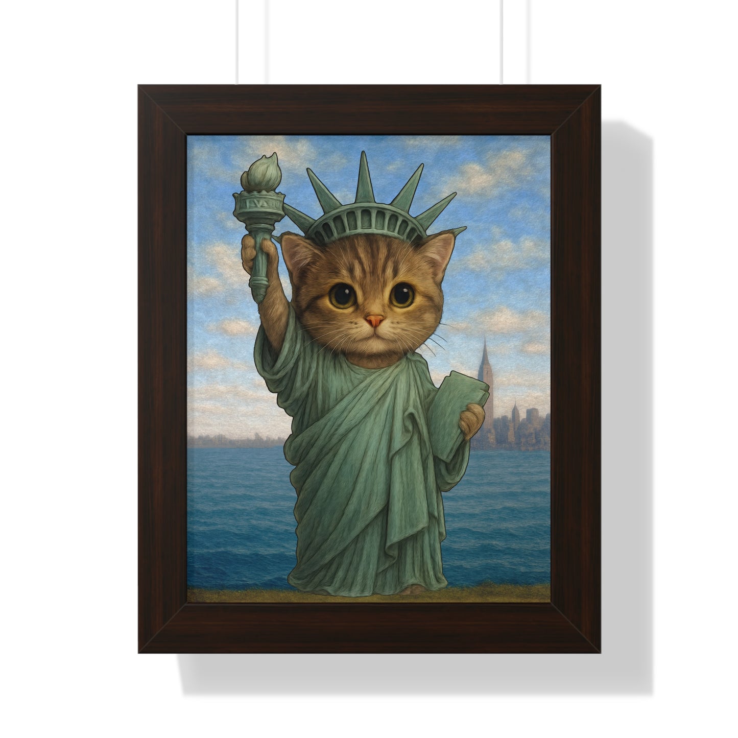 Statue of Meowberty Framed Wall Art