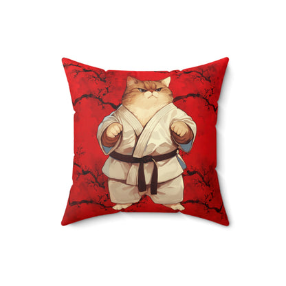 The Karate Kitty Throw Pillow
