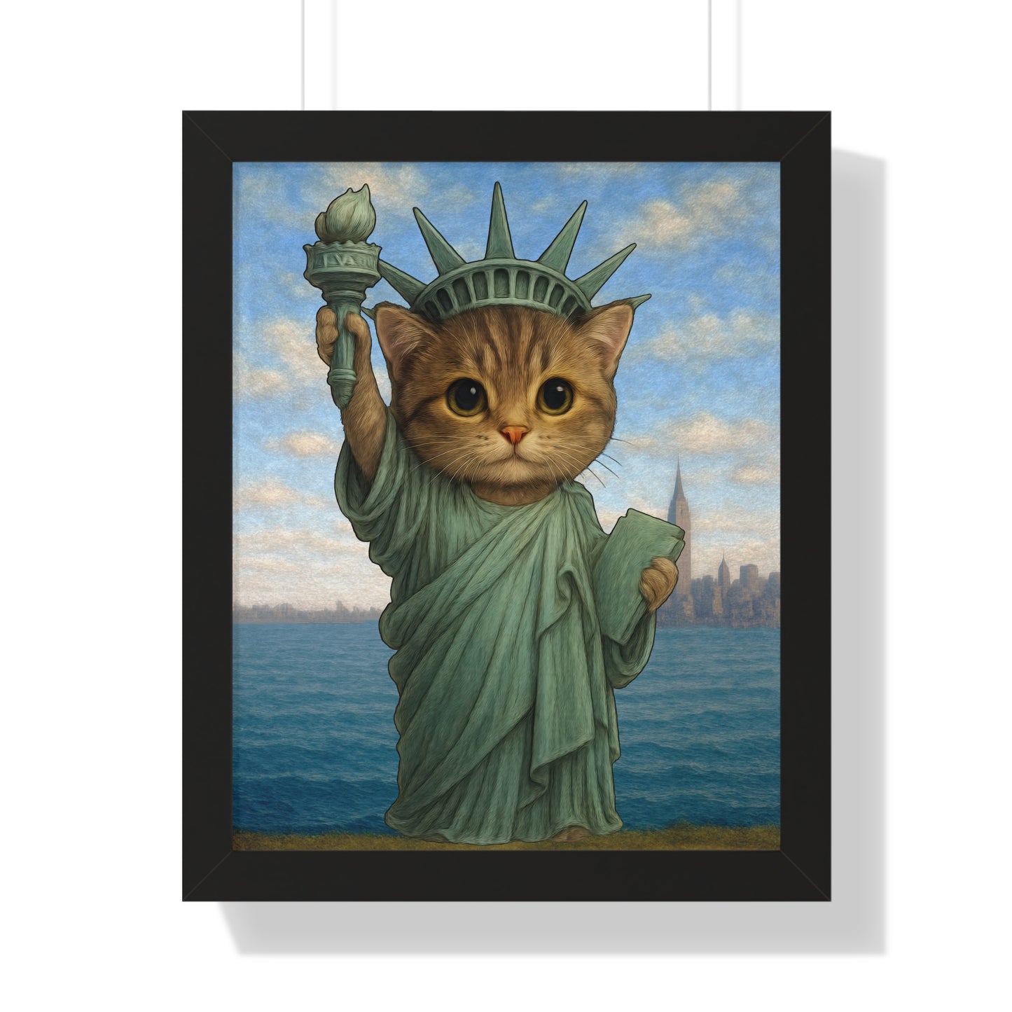 Statue of Meowberty Framed Wall Art